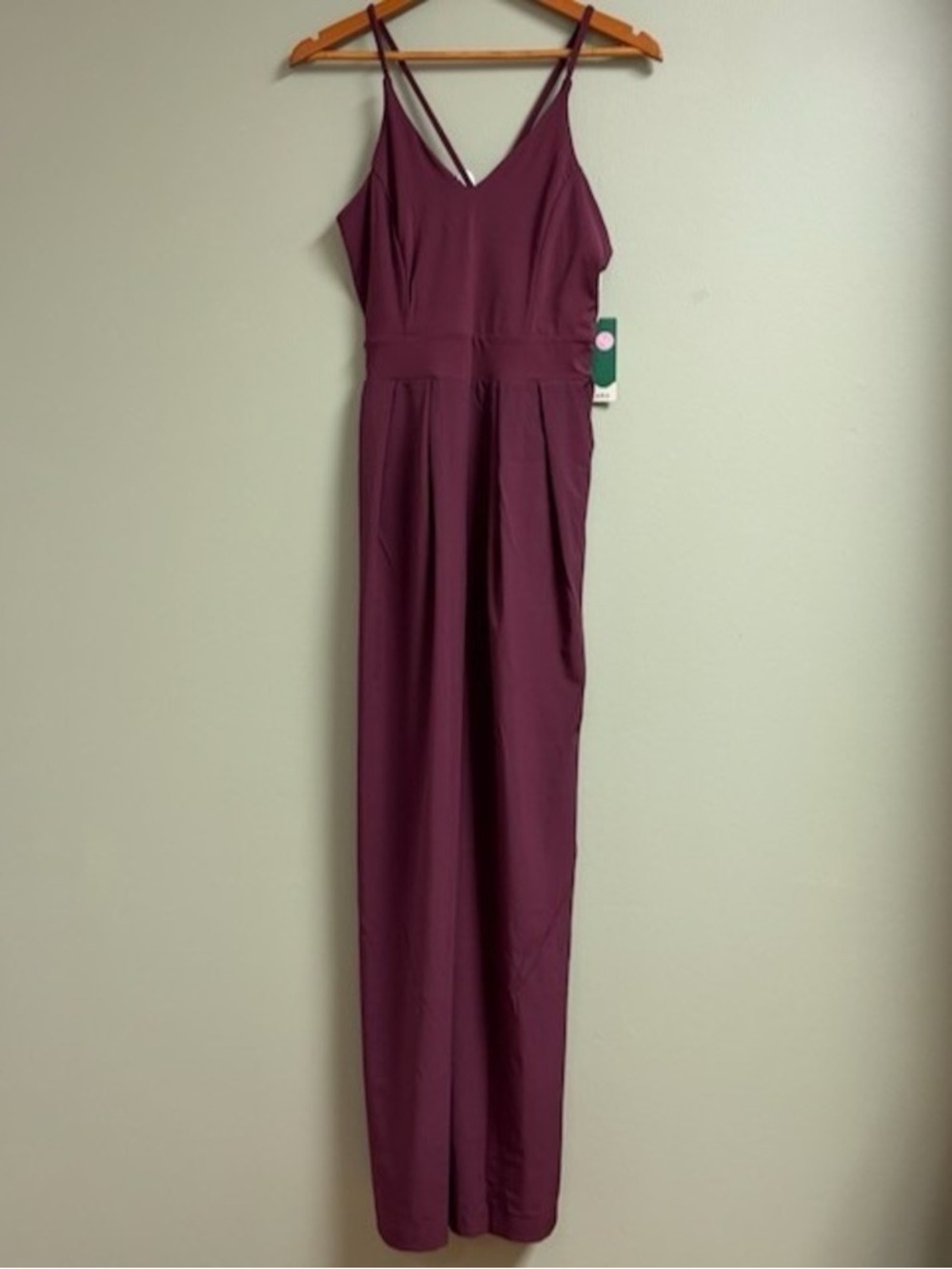 Sleeveless V-Neck Plum Jumpsuit